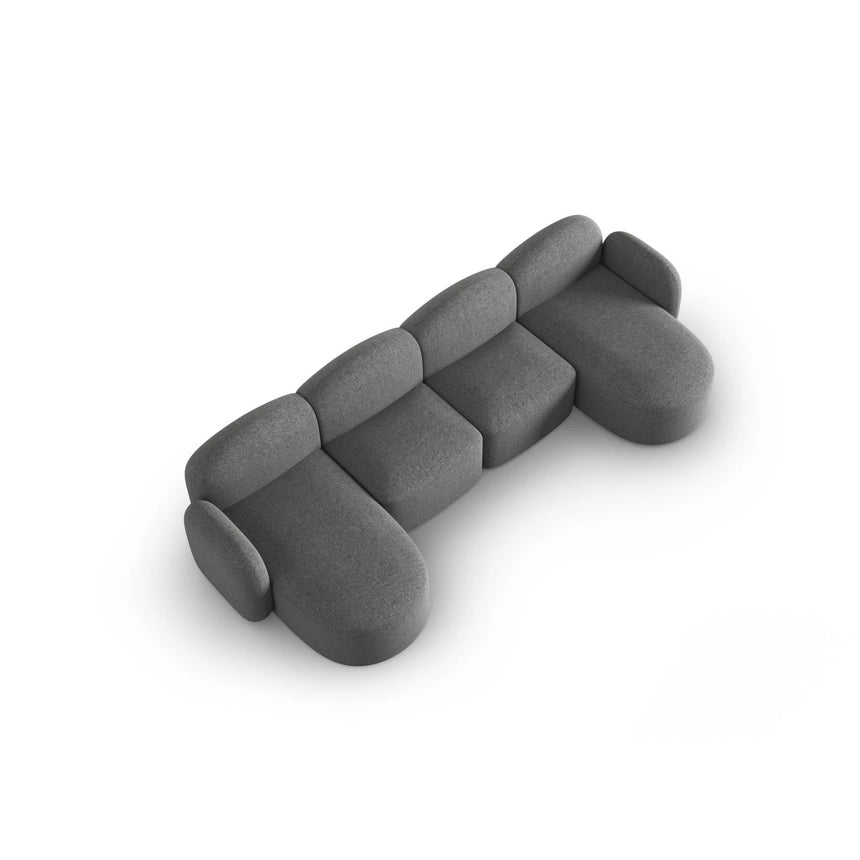 Blair 6-Sitzer Panorama-Sofa mit Bezug aus Chenille (Leg18) in Dark Grey Melange, 354x167 cm – Bild 6