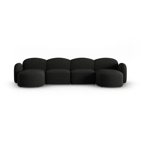 Blair 6-Sitzer Panorama-Sofa mit Bezug aus Chenille (Leg19) in Black Melange, 354x167 cm – Bild 1