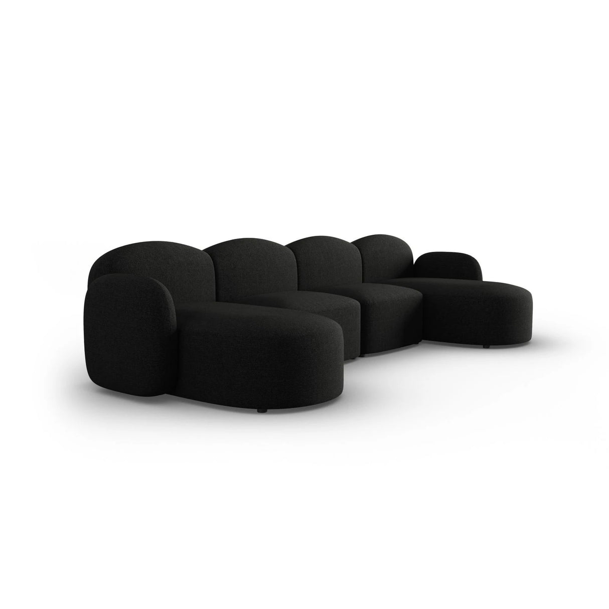 Blair 6-Sitzer Panorama-Sofa mit Bezug aus Chenille (Leg19) in Black Melange, 354x167 cm – Bild 4