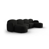 Blair 6-Sitzer Panorama-Sofa mit Bezug aus Chenille (Leg19) in Black Melange, 354x167 cm – Bild 4