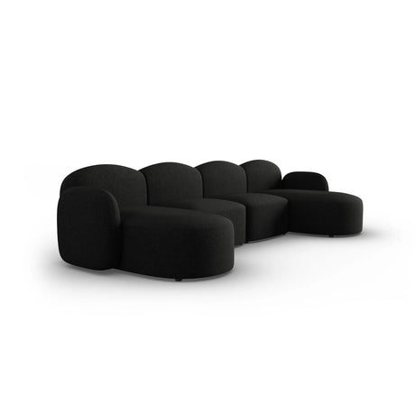 Blair 6-Sitzer Panorama-Sofa mit Bezug aus Chenille (Leg19) in Black Melange, 354x167 cm – Bild 4