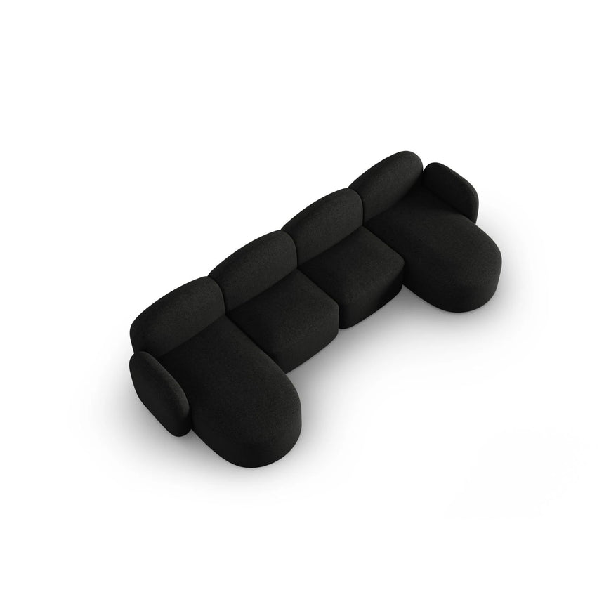Blair 6-Sitzer Panorama-Sofa mit Bezug aus Chenille (Leg19) in Black Melange, 354x167 cm – Bild 6