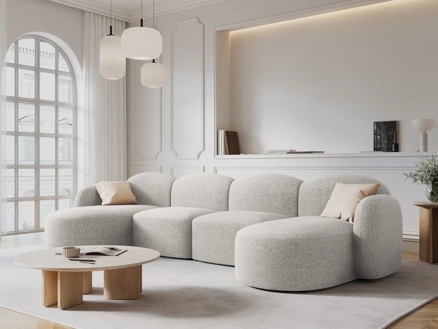 Blair 6-Sitzer Panorama-Sofa mit Bezug aus Chenille (Leg20) in Silver Melange, 354x167 cm – Bild 2