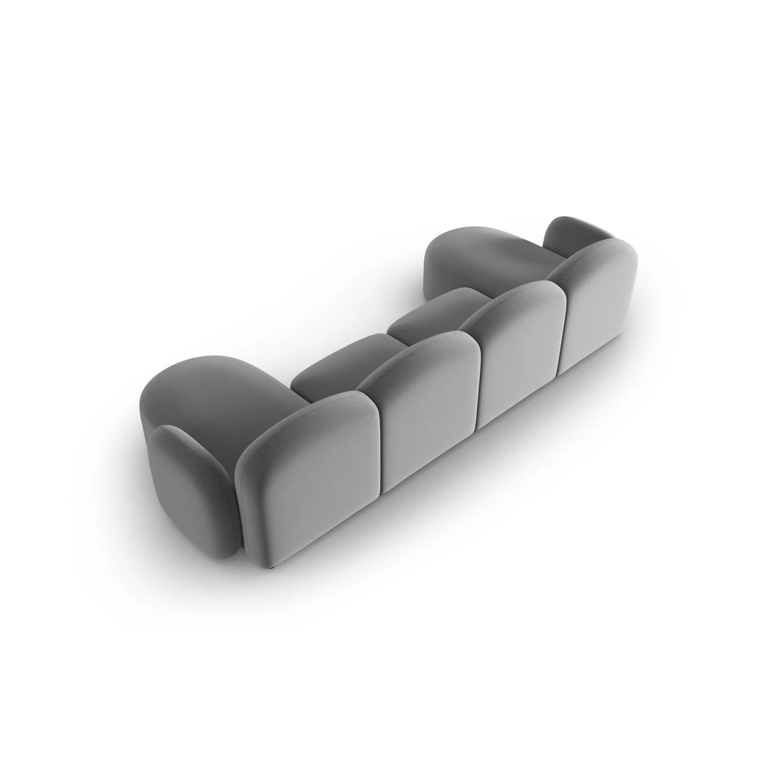 Blair 6-Sitzer Panorama-Sofa mit Bezug aus Samt (CasAsh) in Hellgrau, 354x167 cm – Bild 3