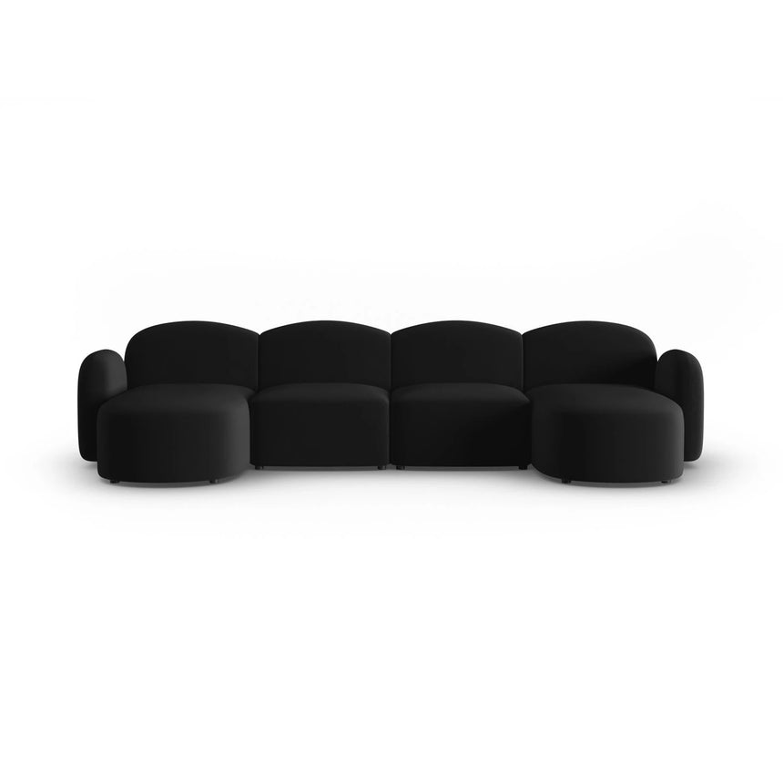 Blair 6-Sitzer Panorama-Sofa mit Bezug aus Samt (CasBla) in Schwarz, 354x167 cm – Bild 1