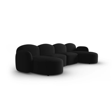 Blair 6-Sitzer Panorama-Sofa mit Bezug aus Samt (CasBla) in Schwarz, 354x167 cm – Bild 2