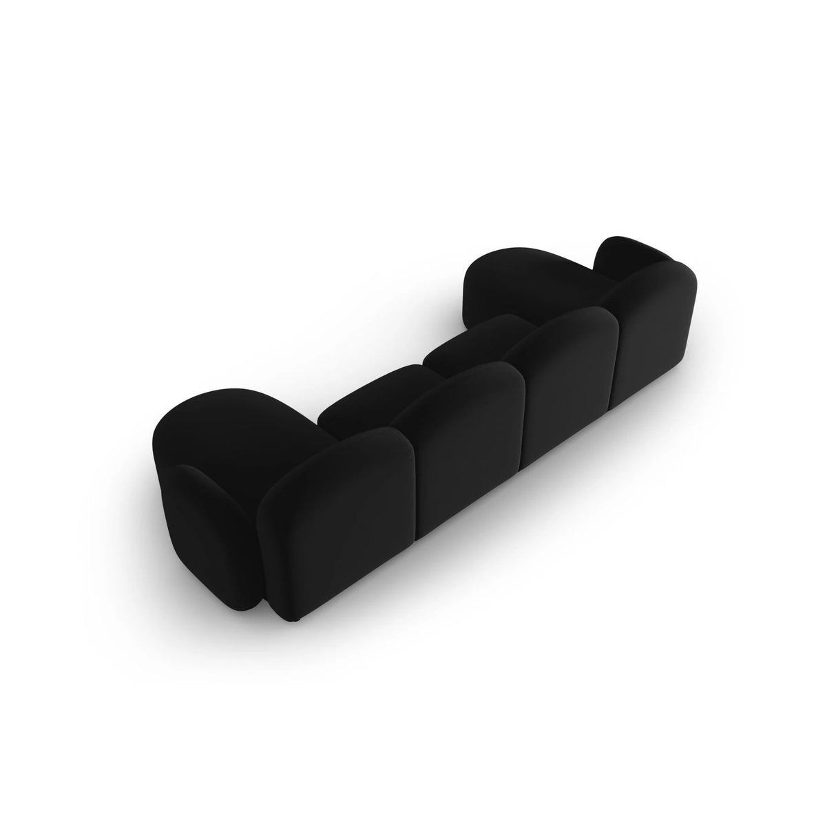 Blair 6-Sitzer Panorama-Sofa mit Bezug aus Samt (CasBla) in Schwarz, 354x167 cm – Bild 3