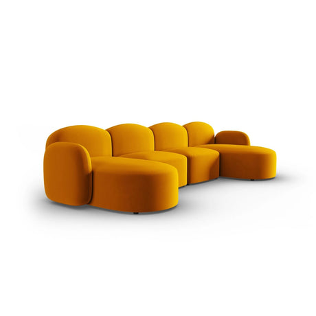 Blair 6-Sitzer Panorama-Sofa mit Bezug aus Samt (CasMos) in Gelb, 354x167 cm – Bild 2