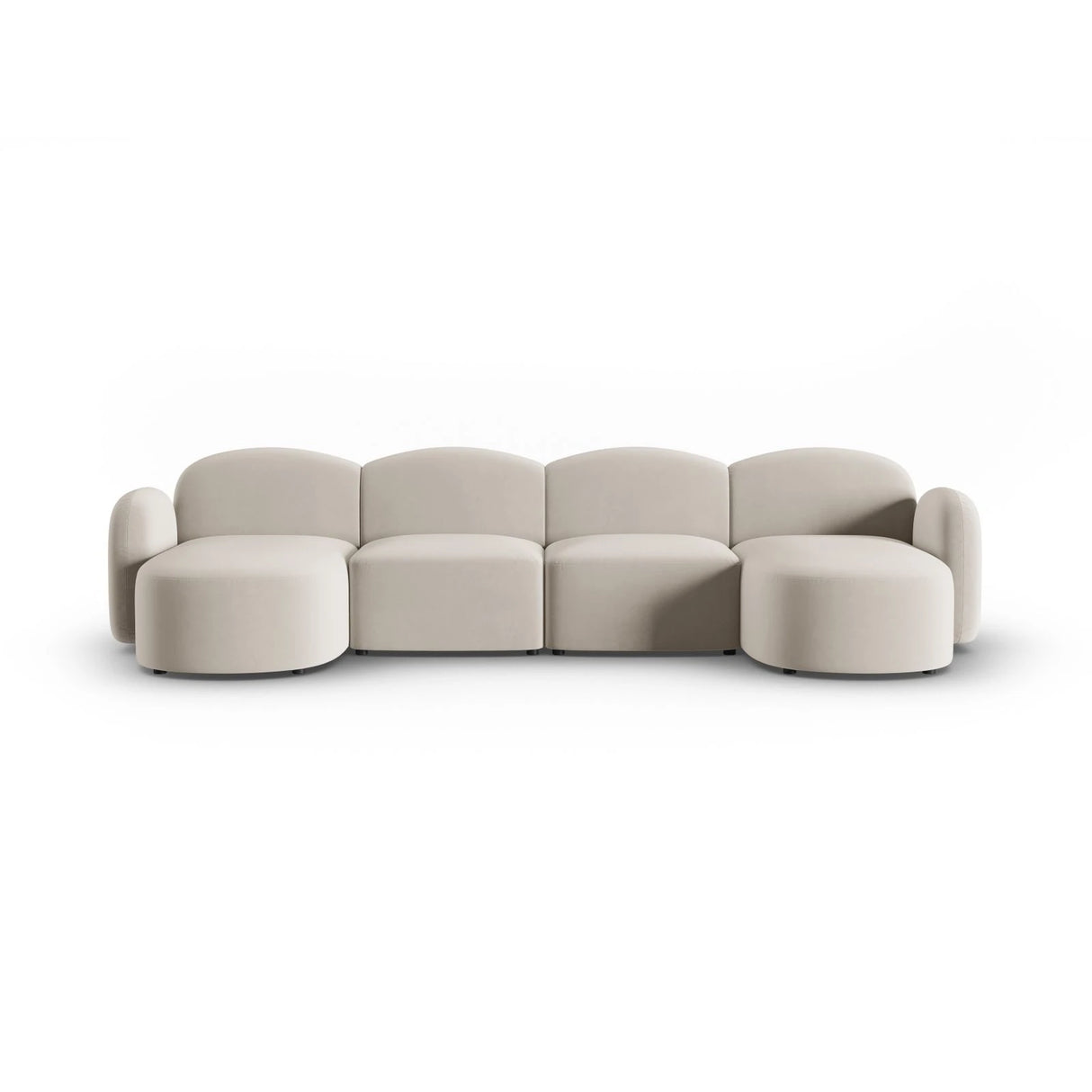 Blair 6-Sitzer Panorama-Sofa mit Bezug aus Samt (CasSan) in Ecru, 354x167 cm – Bild 1