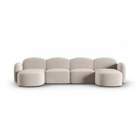 Blair 6-Sitzer Panorama-Sofa mit Bezug aus Samt (CasSan) in Ecru, 354x167 cm – Bild 1