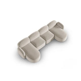 Blair 6-Sitzer Panorama-Sofa mit Bezug aus Samt (CasSan) in Ecru, 354x167 cm – Bild 4