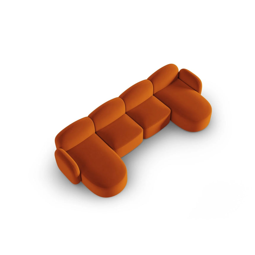 Blair 6-Sitzer Panorama-Sofa mit Bezug aus Samt (CasTerr) in Terrakotta, 354x167 cm – Bild 4