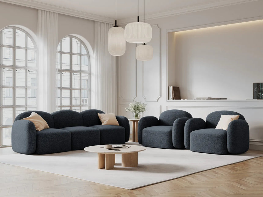 Blair Sessel mit Bezug aus Chenille (Leg13) in Blue Melange, 119x95 cm – Bild 2