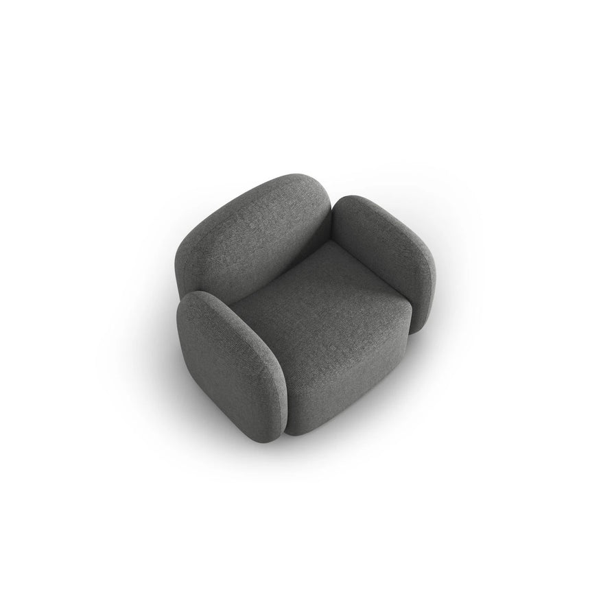 Blair Sessel mit Bezug aus Chenille (Leg18) in Dark Grey Melange, 119x95 cm – Bild 6