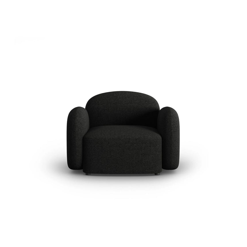 Blair Sessel mit Bezug aus Chenille (Leg19) in Black Melange, 119x95 cm – Bild 1
