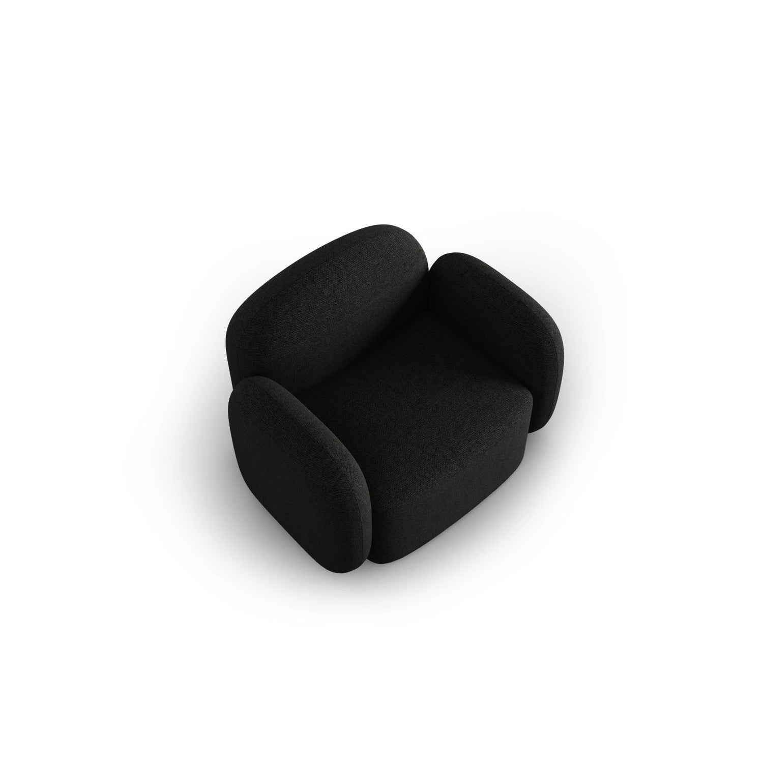 Blair Sessel mit Bezug aus Chenille (Leg19) in Black Melange, 119x95 cm – Bild 6