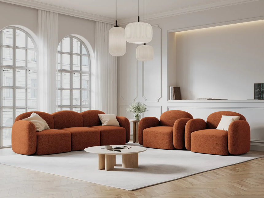 Blair Sessel mit Bezug aus Chenille (Leg6) in Terracotta Melange, 119x95 cm – Bild 2