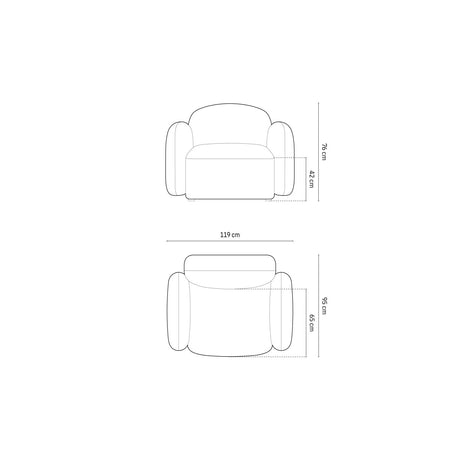 Blair Sessel mit Bezug aus Chenille (Leg6) in Terracotta Melange, 119x95 cm – Bild 3