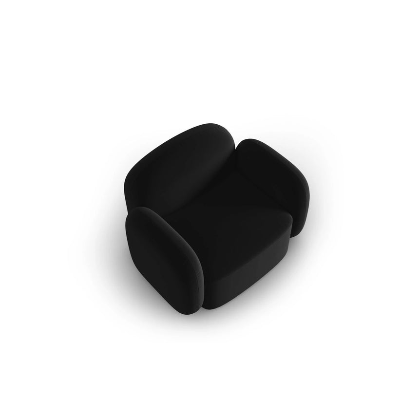 Blair Sessel mit Bezug aus Samt (CasBla) in Schwarz, 119x95 cm – Bild 4