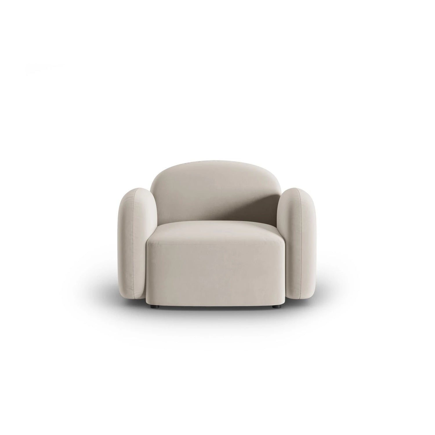 Blair Sessel mit Bezug aus Samt (CasSan) in Ecru, 119x95 cm – Bild 1