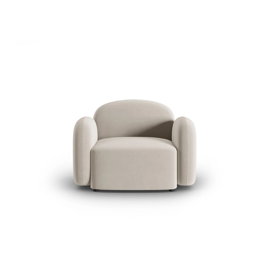 Blair Sessel mit Bezug aus Samt (CasSan) in Ecru, 119x95 cm – Bild 1