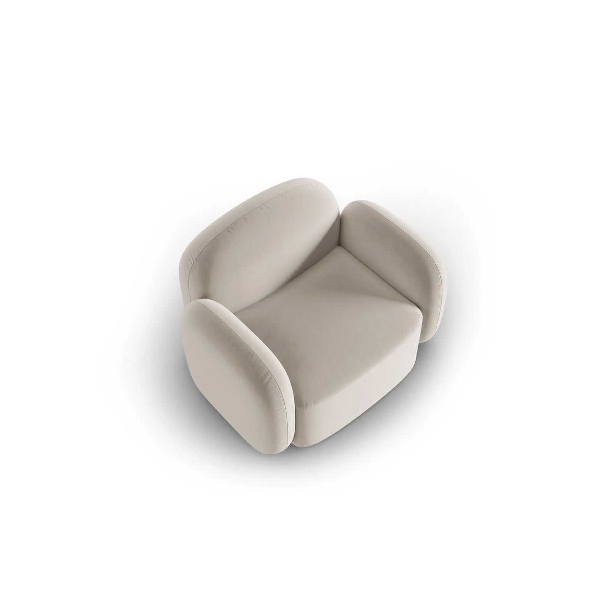 Blair Sessel mit Bezug aus Samt (CasSan) in Ecru, 119x95 cm – Bild 4