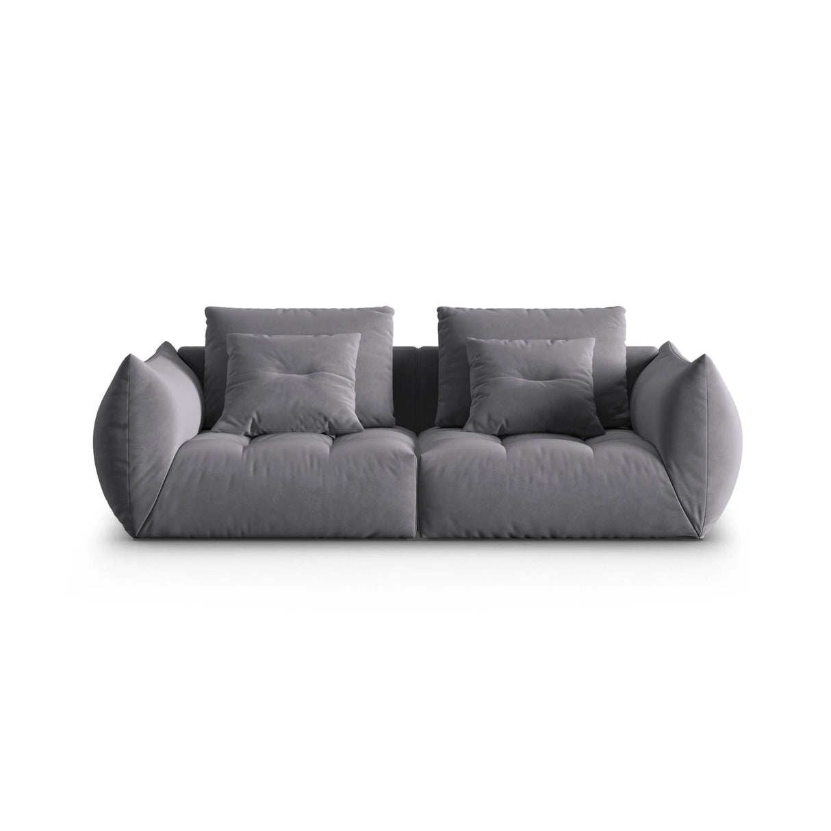 Bloom modulares 3-Sitzer Sofa mit Bezug aus Samt (Casino Graphite) in Dunkelgrau, 232x106 cm – Bild 1