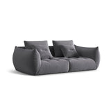 Bloom modulares 3-Sitzer Sofa mit Bezug aus Samt (Casino Graphite) in Dunkelgrau, 232x106 cm – Bild 3