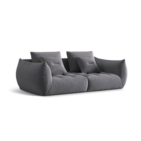 Bloom modulares 3-Sitzer Sofa mit Bezug aus Samt (Casino Graphite) in Dunkelgrau, 232x106 cm – Bild 3