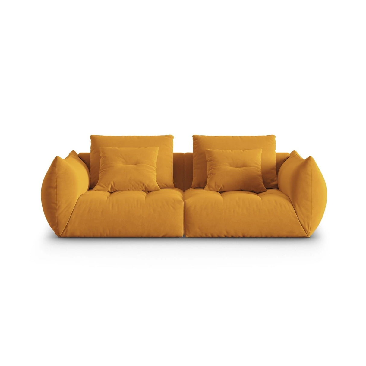 Bloom modulares 3-Sitzer Sofa mit Bezug aus Samt (Casino Mostaza) in Gelb, 232x106 cm – Bild 1