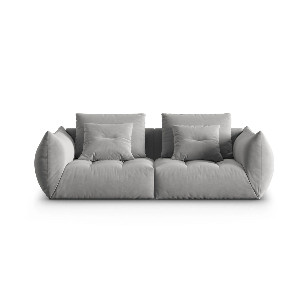 Bloom modulares 3-Sitzer Sofa mit Bezug aus Samt (Casino Stone) in Grau, 232x106 cm – Bild 1