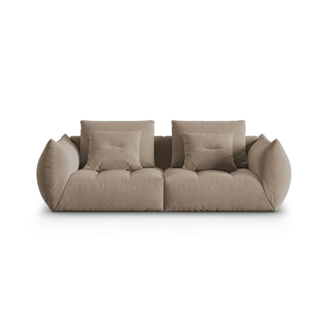 Bloom modulares 3-Sitzer Sofa mit Bezug aus Samt (Casino Taupe) in Hellbraun, 232x106 cm – Bild 1