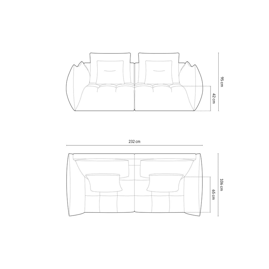 Bloom modulares 3-Sitzer Sofa mit Bezug aus Strukturierter Stoff (City 36) in Moosgrün, 232x106 cm – Bild 2