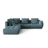 Bloom modulares 4-Sitzer Ecksofa Links, mit Bezug aus Samt (Casino Dark Blue) in Pastel Blue, 316x310 cm – Bild 1