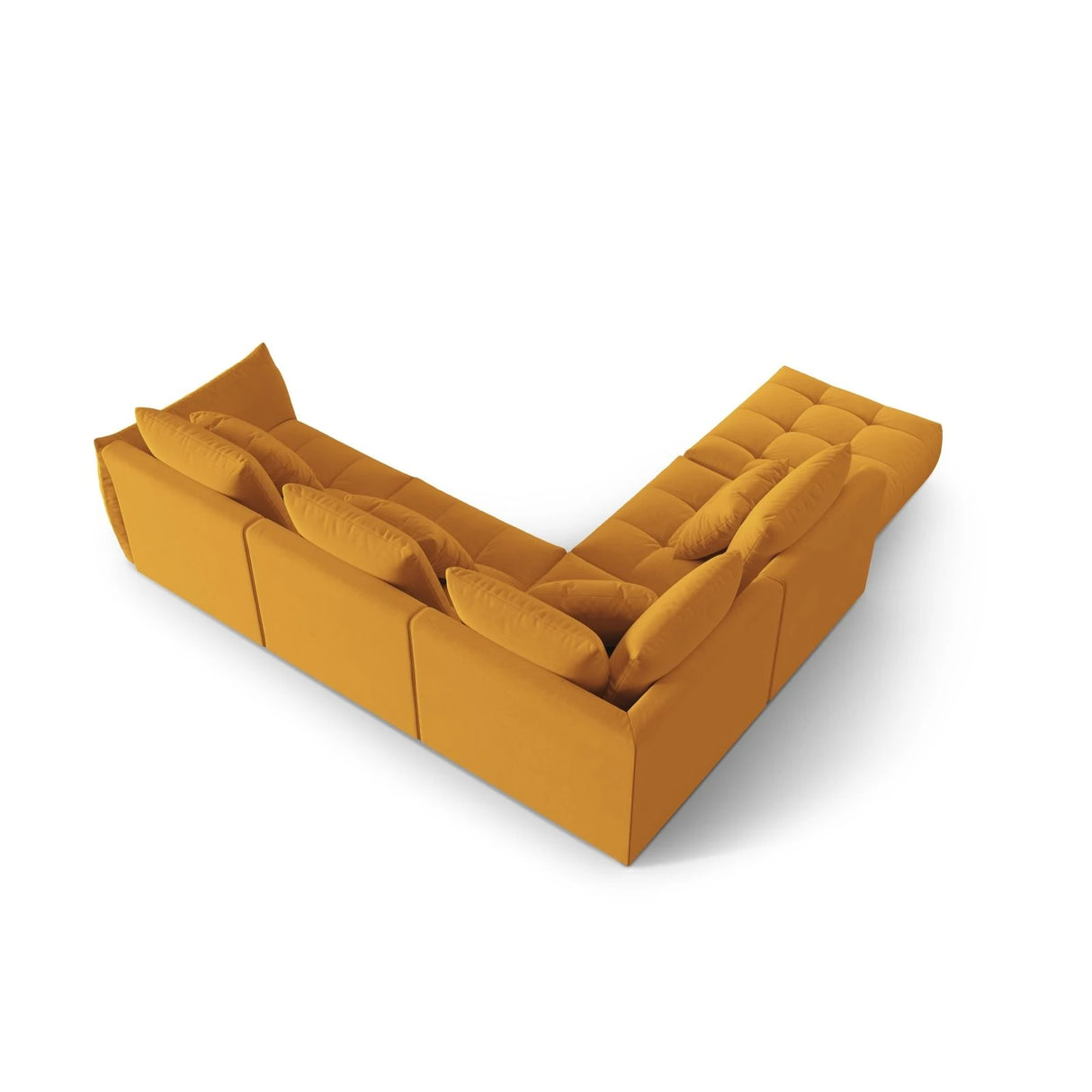 Bloom modulares 4-Sitzer Ecksofa Links, mit Bezug aus Samt (Casino Mostaza) in Gelb, 316x310 cm – Bild 4