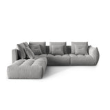 Bloom modulares 4-Sitzer Ecksofa Links, mit Bezug aus Samt (Casino Stone) in Grau, 316x310 cm – Bild 1