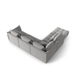 Bloom modulares 4-Sitzer Ecksofa Links, mit Bezug aus Samt (Casino Stone) in Grau, 316x310 cm – Bild 4