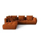 Bloom modulares 4-Sitzer Ecksofa Links, mit Bezug aus Samt (Casino Terracota) in Terrakotta, 316x310 cm – Bild 1