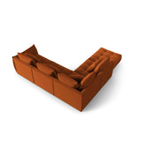 Bloom modulares 4-Sitzer Ecksofa Links, mit Bezug aus Samt (Casino Terracota) in Terrakotta, 316x310 cm – Bild 4