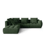 Bloom modulares 4-Sitzer Ecksofa Links, mit Bezug aus Strukturierter Stoff (City 36) in Moosgrün, 316x310 cm – Bild 1