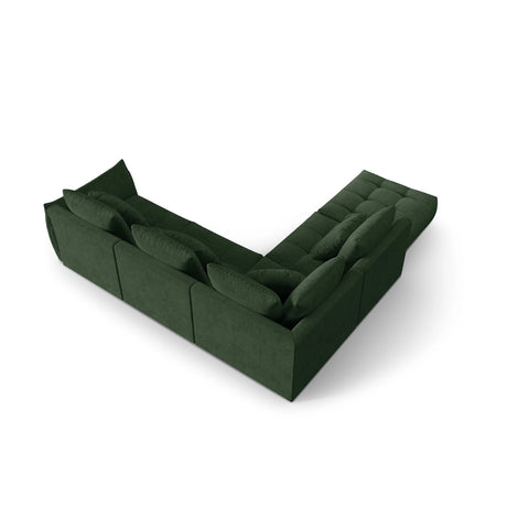 Bloom modulares 4-Sitzer Ecksofa Links, mit Bezug aus Strukturierter Stoff (City 36) in Moosgrün, 316x310 cm – Bild 4