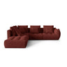 Bloom modulares 4-Sitzer Ecksofa Links, mit Bezug aus Strukturierter Stoff (City 56) in Red, 316x310 cm – Bild 1