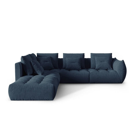 Bloom modulares 4-Sitzer Ecksofa Links, mit Bezug aus Strukturierter Stoff (City 77) in Dunkelblau, 316x310 cm – Bild 1
