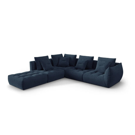 Bloom modulares 4-Sitzer Ecksofa Links, mit Bezug aus Strukturierter Stoff (City 77) in Dunkelblau, 316x310 cm – Bild 3