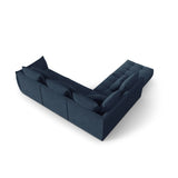 Bloom modulares 4-Sitzer Ecksofa Links, mit Bezug aus Strukturierter Stoff (City 77) in Dunkelblau, 316x310 cm – Bild 4