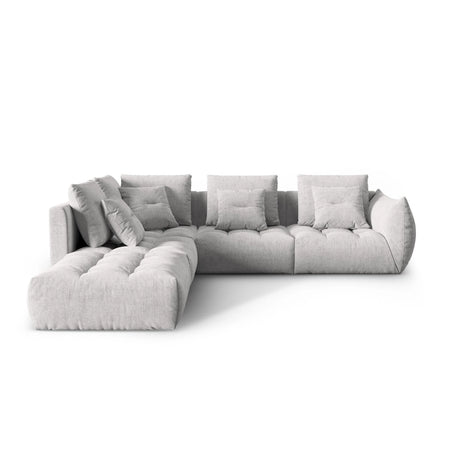 Bloom modulares 4-Sitzer Ecksofa Links, mit Bezug aus Strukturierter Stoff (City 83) in Silver, 316x310 cm – Bild 1
