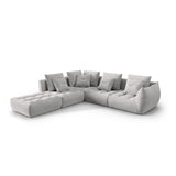 Bloom modulares 4-Sitzer Ecksofa Links, mit Bezug aus Strukturierter Stoff (City 83) in Silver, 316x310 cm – Bild 3