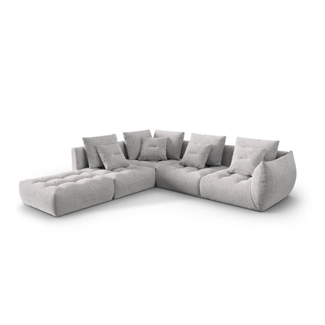 Bloom modulares 4-Sitzer Ecksofa Links, mit Bezug aus Strukturierter Stoff (City 83) in Silver, 316x310 cm – Bild 3