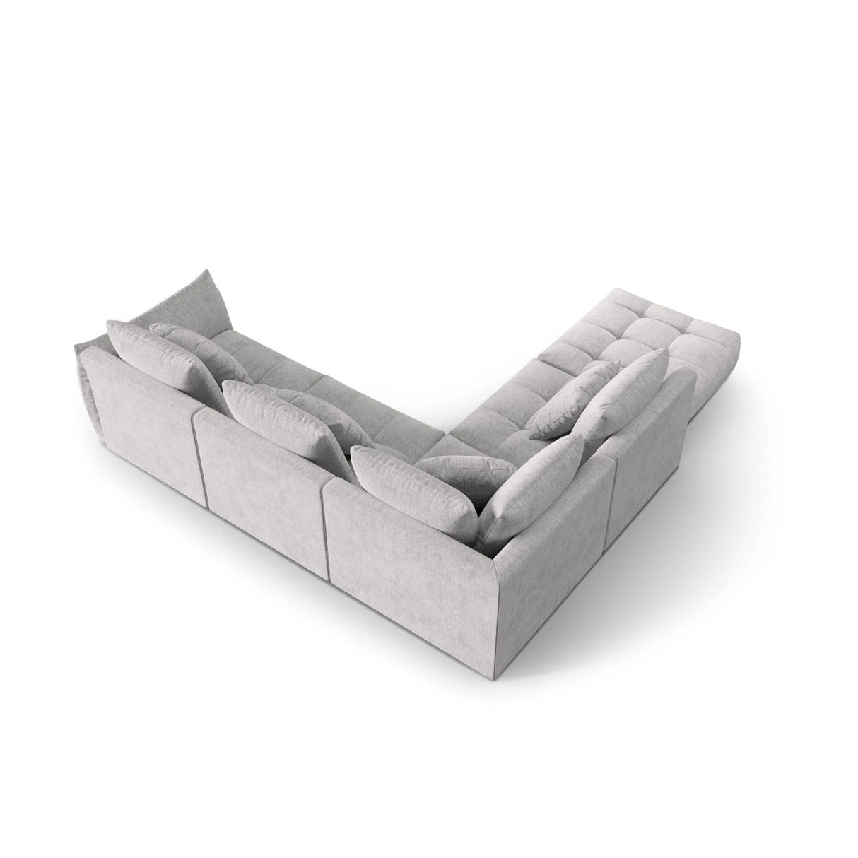 Bloom modulares 4-Sitzer Ecksofa Links, mit Bezug aus Strukturierter Stoff (City 83) in Silver, 316x310 cm – Bild 4