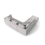 Bloom modulares 4-Sitzer Ecksofa Links, mit Bezug aus Strukturierter Stoff (City 83) in Silver, 316x310 cm – Bild 4